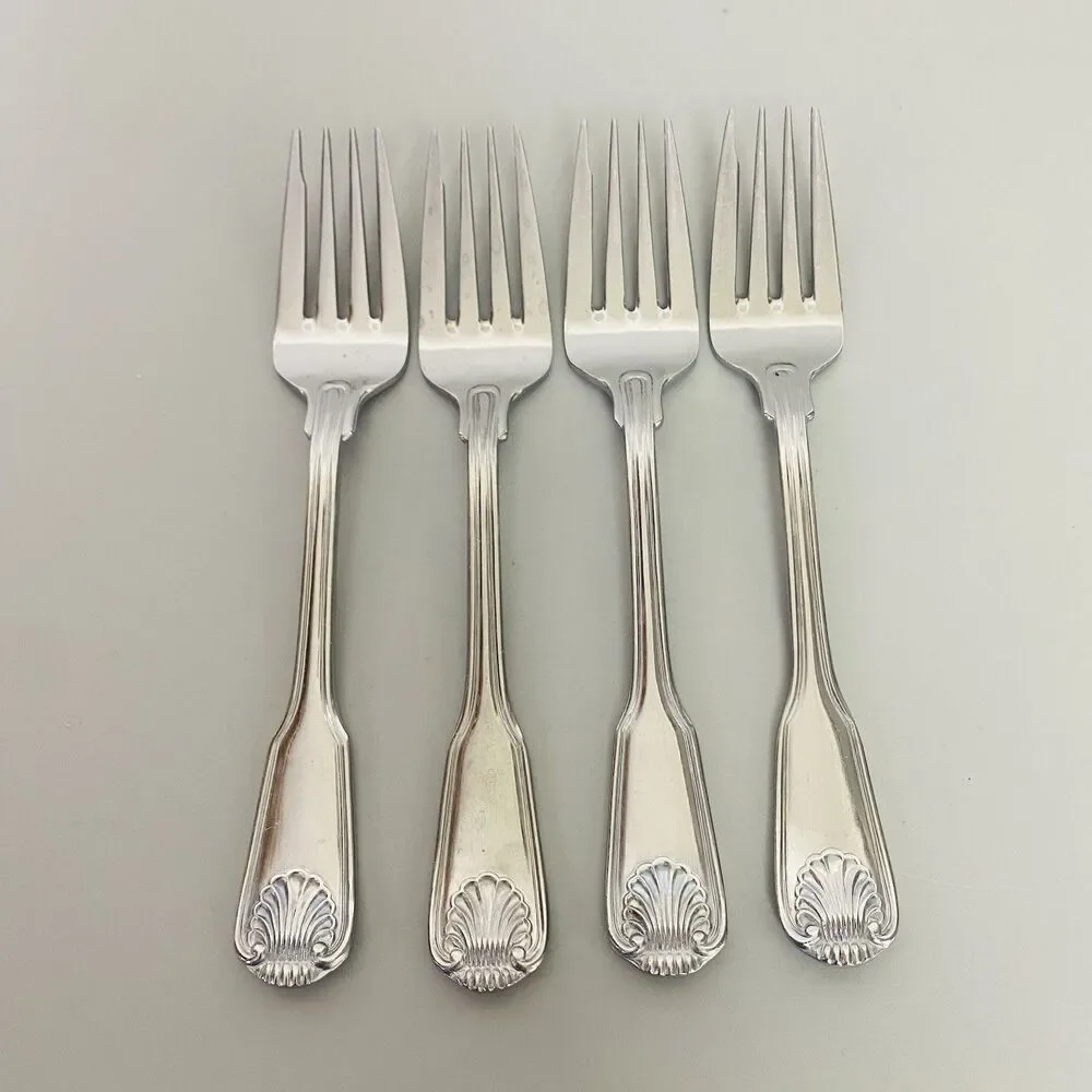 Supreme Cutlery Towle Japan Stainless Salad Small Forks Shell Pattern Set of 4